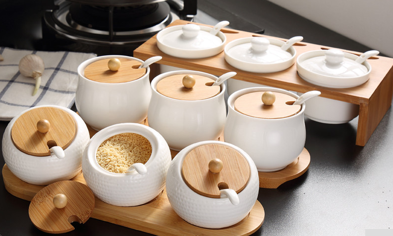 mẫu lọ đựng gia vị bằng sứ