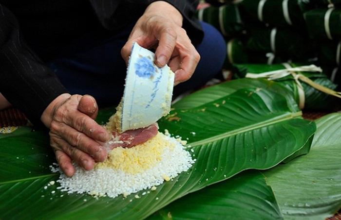 Cách gói bánh chưng xanh