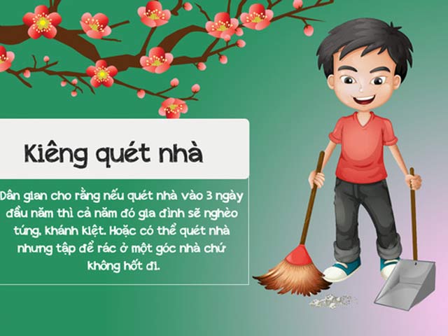 Không nên quét nhà trong 3 ngày Tết